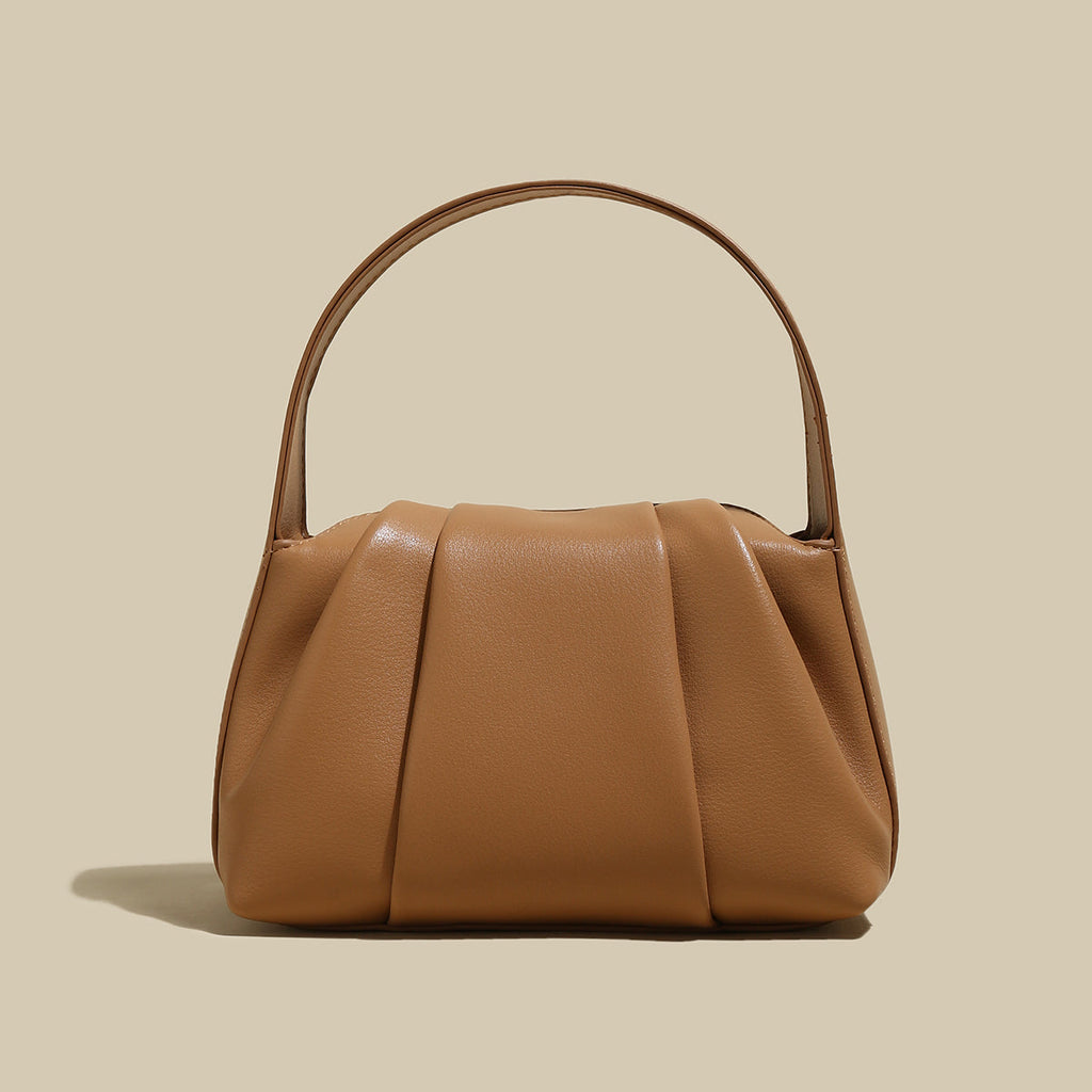 Ruched Leather Handbag-0